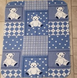 baby soft blue teddy bears blanket